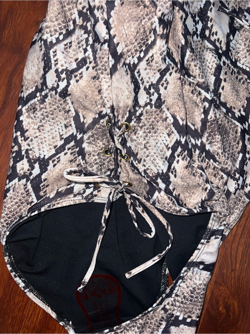 Pamela Stewart- Snake Print One-Piece Swimsuit - Beige - Picture 3 of 3